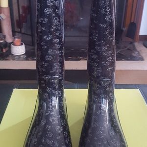Capelli Shiny Glitter Leopard Rain Boots